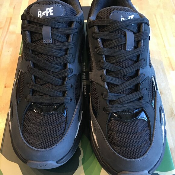 A Bathing Ape Shark Sta #1 "Black/White" 0ZXSHM191323M Sz 9.5 NEW - Picture 2 of 9